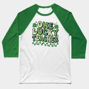 One Lucky Teacher St Patrick's Day Teacher Shamrock Baseball T-Shirt